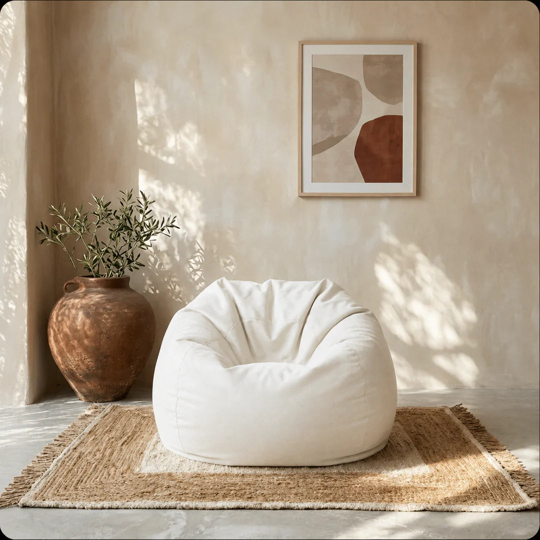 Pouf Salon Design en Tissu Doux Haut de Gamme – Le Nusa
