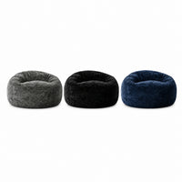 Fauteuil pouf Dossier Haut Velours Bleu - Le Moya
