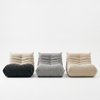 Fauteuil Pouf Géant Cocooning à Dossier Haut en Tissu Tricoté Premium, Fauteuil de Sol Design pour Salon et Chambre - Le Kori