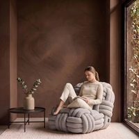 Pouf Salon Fauteuil Tressé Tricoté Épais Cocooning Chambre Déco - Le Naki