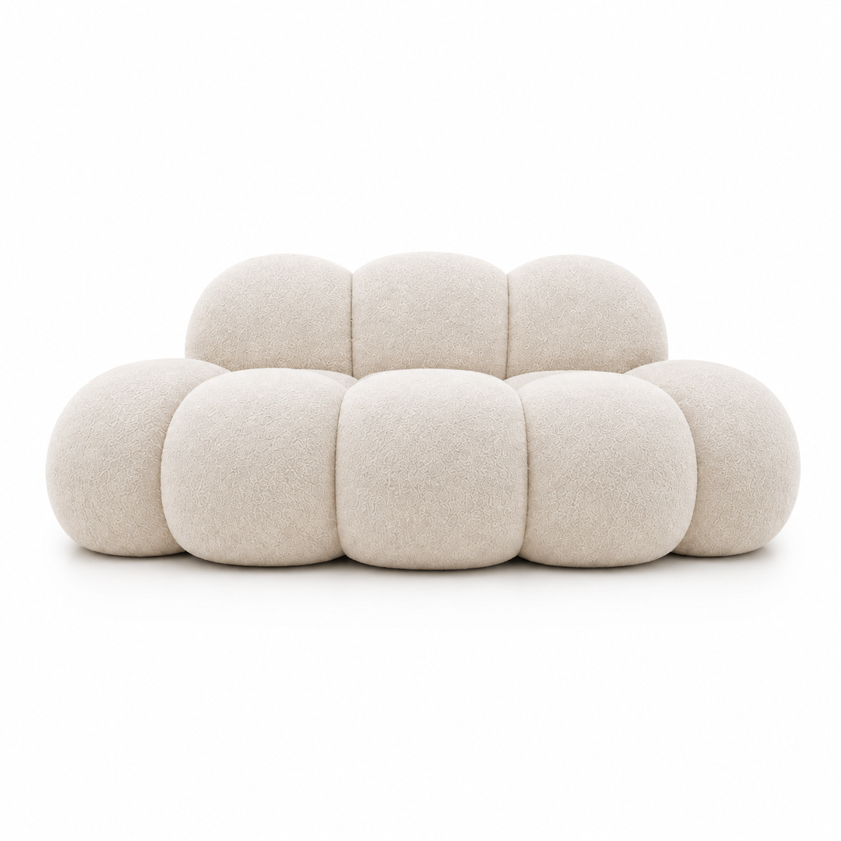 Canapé Pouf Nuage en Bouclé Épais, Assise Modulable Sculpturale Cocooning Design pour Salon – Le Awan