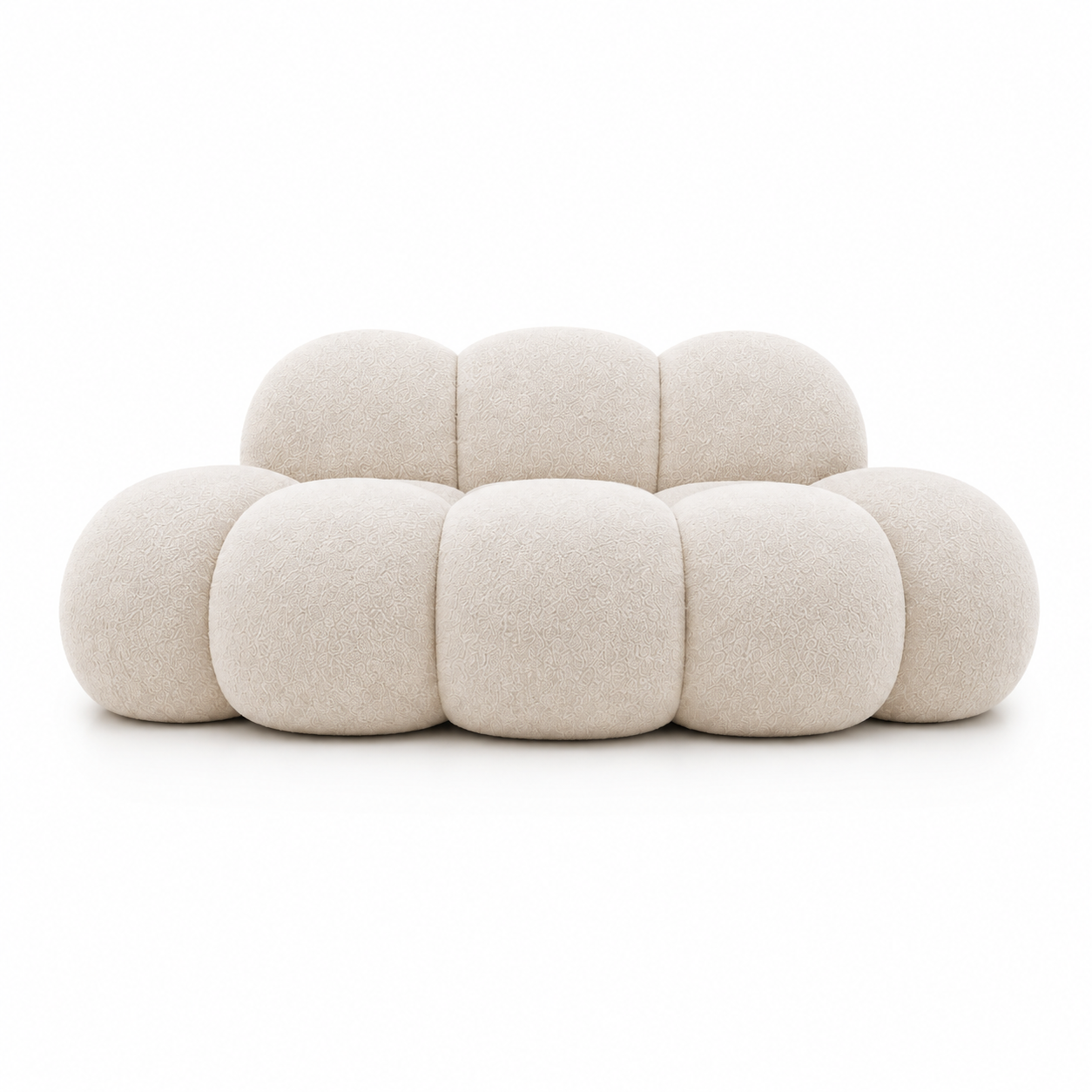 Canapé Pouf Nuage en Bouclé Épais, Assise Modulable Sculpturale Cocooning Design pour Salon – Le Awan