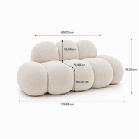Canapé Pouf Nuage en Bouclé Épais, Assise Modulable Sculpturale Cocooning Design pour Salon – Le Awan