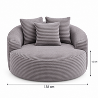 Pouf Salon Adulte en Mousse Compressée avec 3 Coussins, Canapé Pouf Lounge Bas Cocooning pour Chambre et Bureau — Le Côme