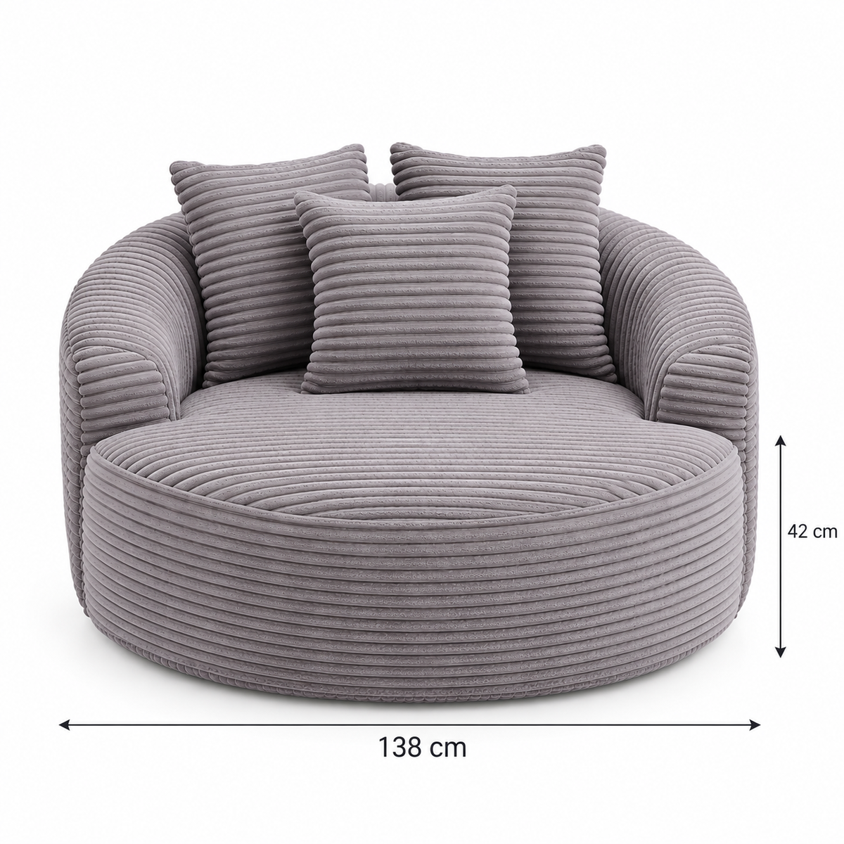 Pouf Salon Adulte en Mousse Compressée avec 3 Coussins, Canapé Pouf Lounge Bas Cocooning pour Chambre et Bureau — Le Côme