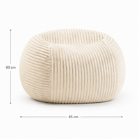 Pouf Rond Adulte en Velours Côtelé Moelleux, Fauteuil de Sol Cocooning à Mousse Mémoire de Forme pour Salon et Chambre – Le Tanu
