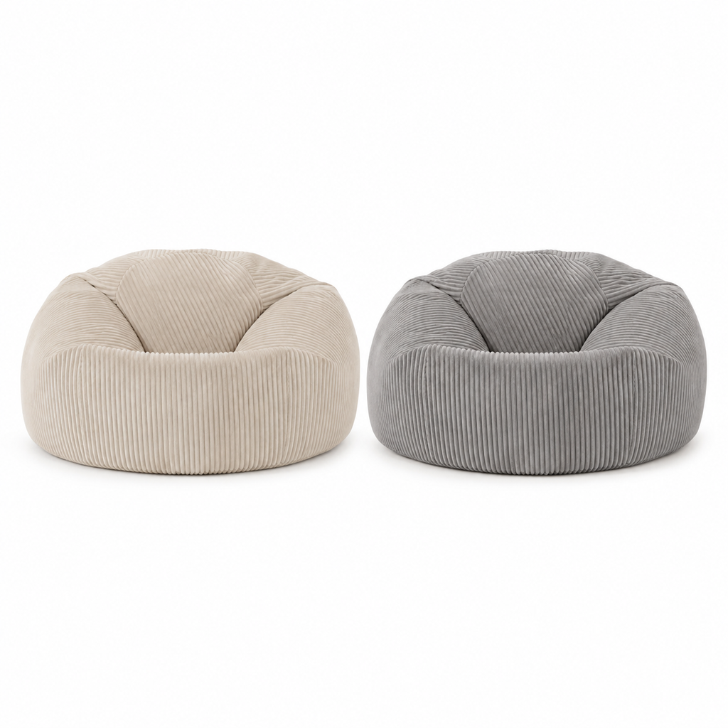 Pouf Poire Adulte en Velours Côtelé, Fauteuil Poire Enfant Déhoussable et Lavable, Assise Cocooning avec Dossier pour Salon Chambre et Bureau – Le Malo