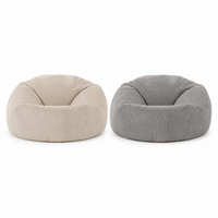 Pouf Poire Adulte en Velours Côtelé, Fauteuil Poire Enfant Déhoussable et Lavable, Assise Cocooning avec Dossier pour Salon Chambre et Bureau – Le Malo