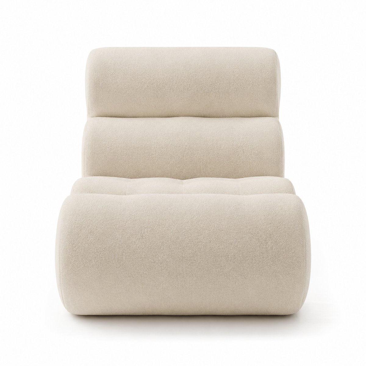 Fauteuil Pouf Adulte XL Forme Chenille, Assise Profonde Mousse 55D, Velours Bouclette, Cocooning Lecture – Le Halo