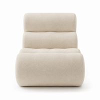 Fauteuil Pouf Adulte XL Forme Chenille, Assise Profonde Mousse 55D, Velours Bouclette, Cocooning Lecture – Le Halo