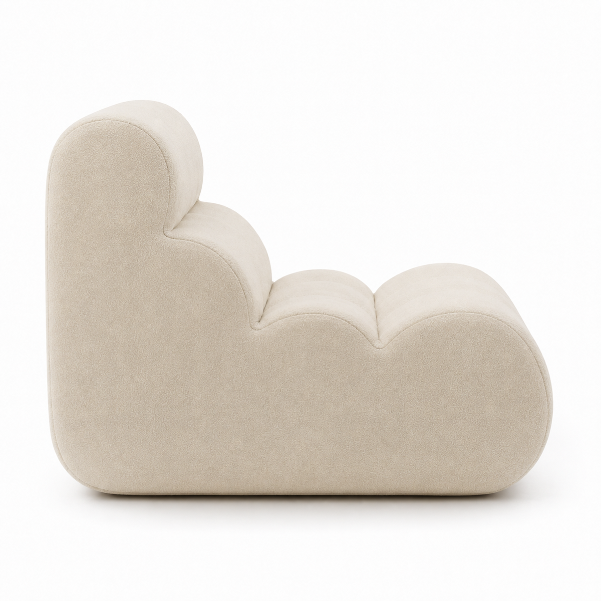 Fauteuil Pouf Adulte XL Forme Chenille, Assise Profonde Mousse 55D, Velours Bouclette, Cocooning Lecture – Le Halo