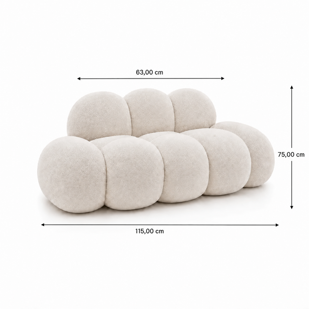 Canapé Pouf Nuage en Bouclé Épais, Assise Modulable Sculpturale Cocooning Design pour Salon – Le Awan