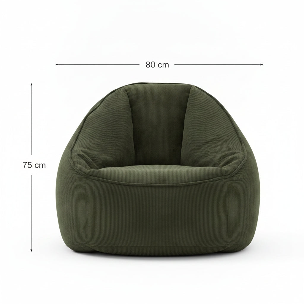 Fauteuil pouf en velours côtelé - le soka