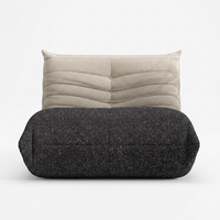 Fauteuil Pouf Géant Cocooning à Dossier Haut en Tissu Tricoté Premium, Fauteuil de Sol Design pour Salon et Chambre - Le Kori