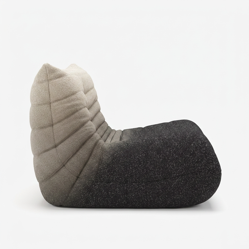Fauteuil Pouf Géant Cocooning à Dossier Haut en Tissu Tricoté Premium, Fauteuil de Sol Design pour Salon et Chambre - Le Kori