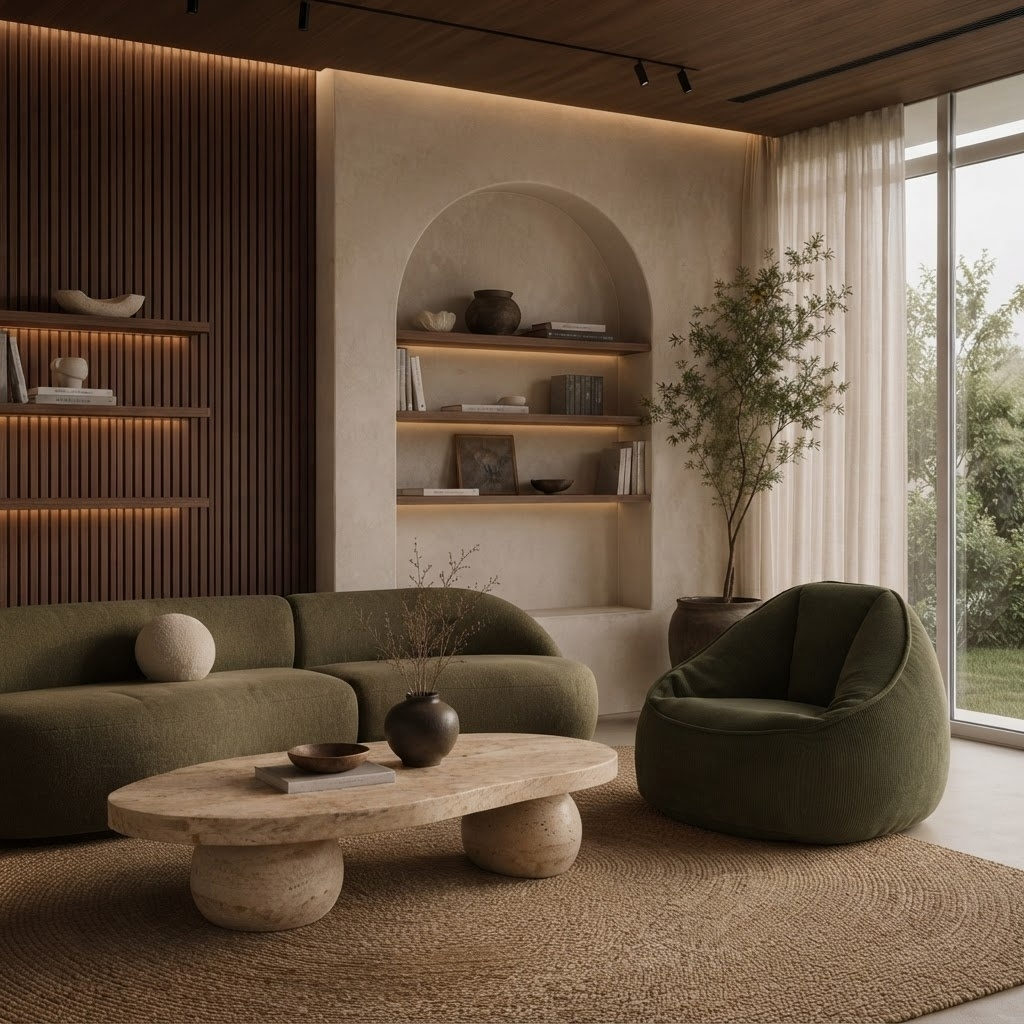Fauteuil pouf en velours côtelé - le soka