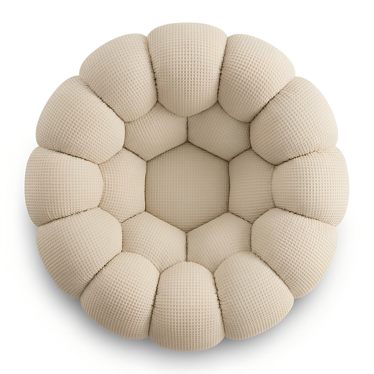 Pouf Salon Adulte Design en Tissu Élastique, Fauteuil Pouf Lounge Cocooning en Mousse Moulée Monobloc pour Chambre et Bureau — Le Solen