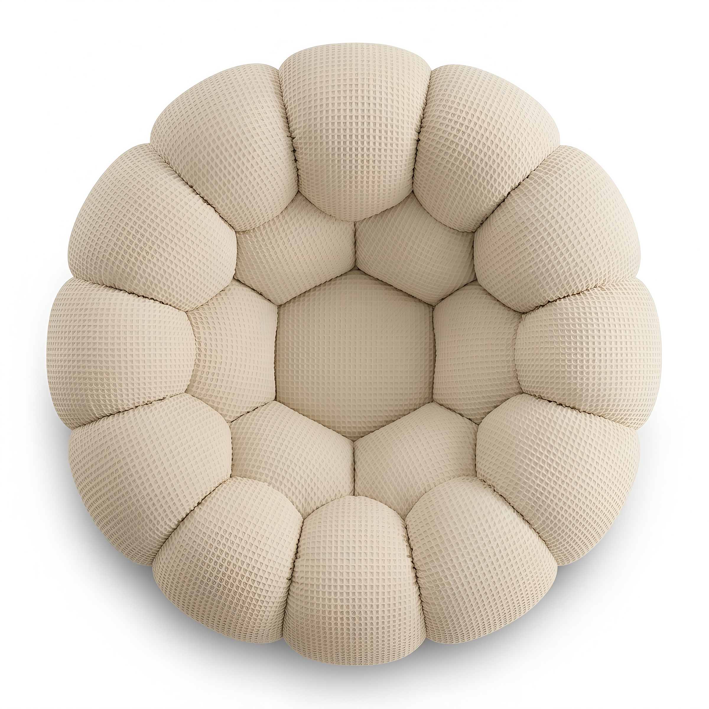 Pouf Salon Adulte Design en Tissu Élastique, Fauteuil Pouf Lounge Cocooning en Mousse Moulée Monobloc pour Chambre et Bureau — Le Solen