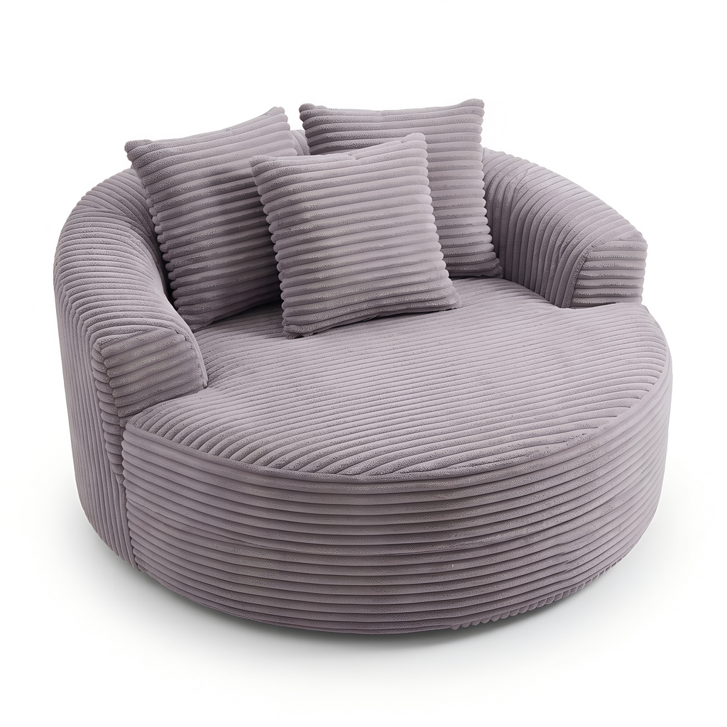 Pouf Salon Adulte en Mousse Compressée avec 3 Coussins, Canapé Pouf Lounge Bas Cocooning pour Chambre et Bureau — Le Côme