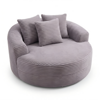 Pouf Salon Adulte en Mousse Compressée avec 3 Coussins, Canapé Pouf Lounge Bas Cocooning pour Chambre et Bureau — Le Côme