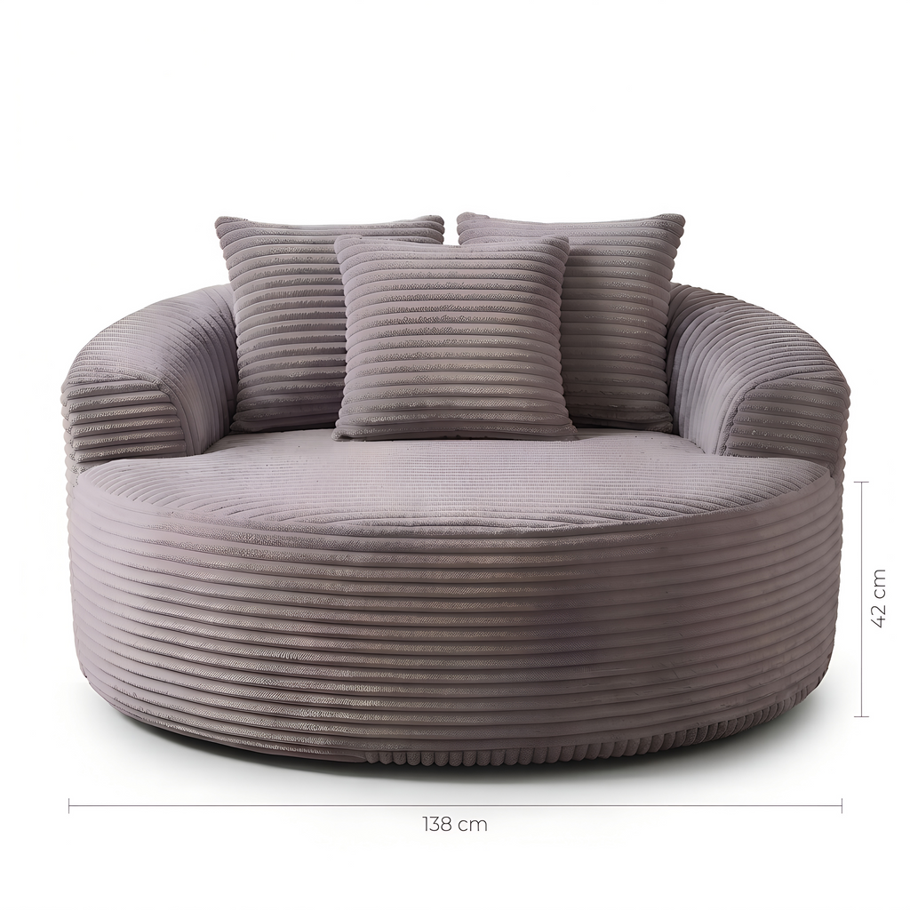 Pouf Salon Adulte en Mousse Compressée avec 3 Coussins, Canapé Pouf Lounge Bas Cocooning pour Chambre et Bureau — Le Côme