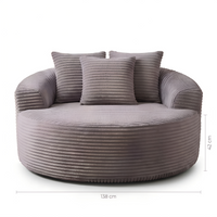 Pouf Salon Adulte en Mousse Compressée avec 3 Coussins, Canapé Pouf Lounge Bas Cocooning pour Chambre et Bureau — Le Côme