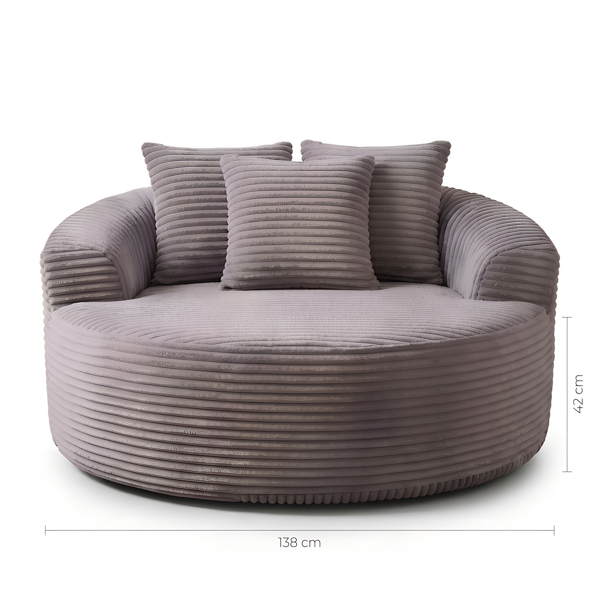 Pouf Salon Adulte en Mousse Compressée avec 3 Coussins, Canapé Pouf Lounge Bas Cocooning pour Chambre et Bureau — Le Côme