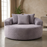 Pouf Salon Adulte en Mousse Compressée avec 3 Coussins, Canapé Pouf Lounge Bas Cocooning pour Chambre et Bureau — Le Côme