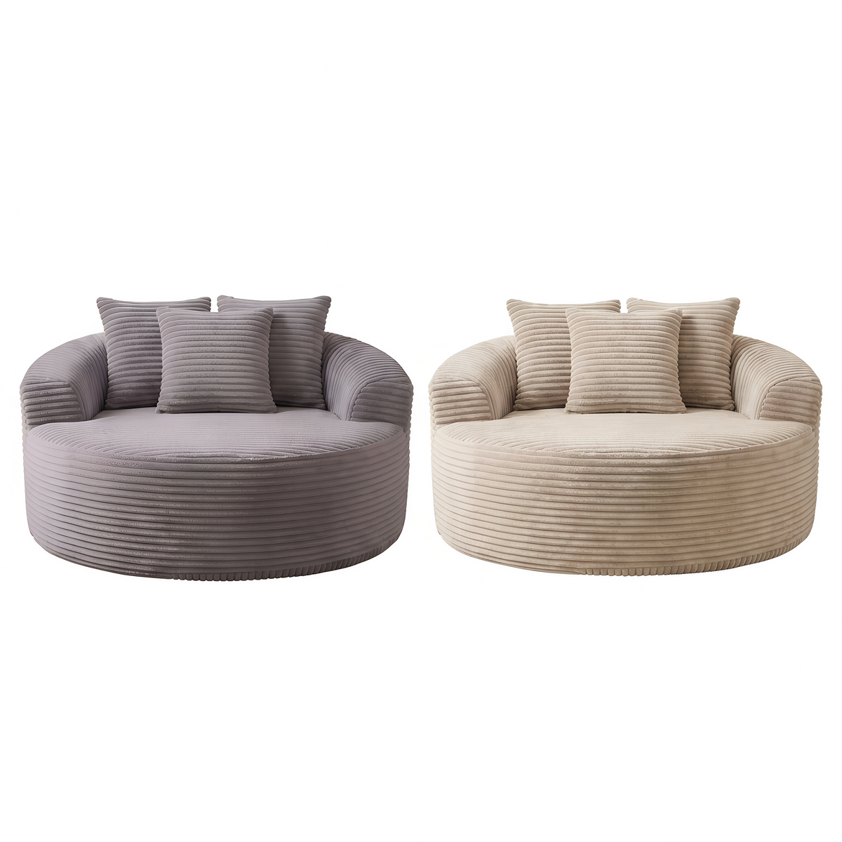 Pouf Salon Adulte en Mousse Compressée avec 3 Coussins, Canapé Pouf Lounge Bas Cocooning pour Chambre et Bureau — Le Côme