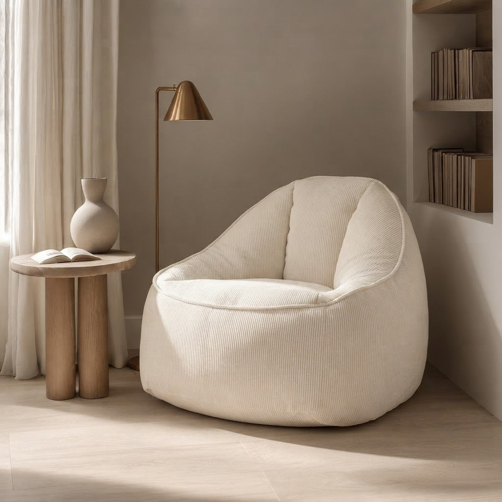 Fauteuil pouf en velours côtelé - le soka