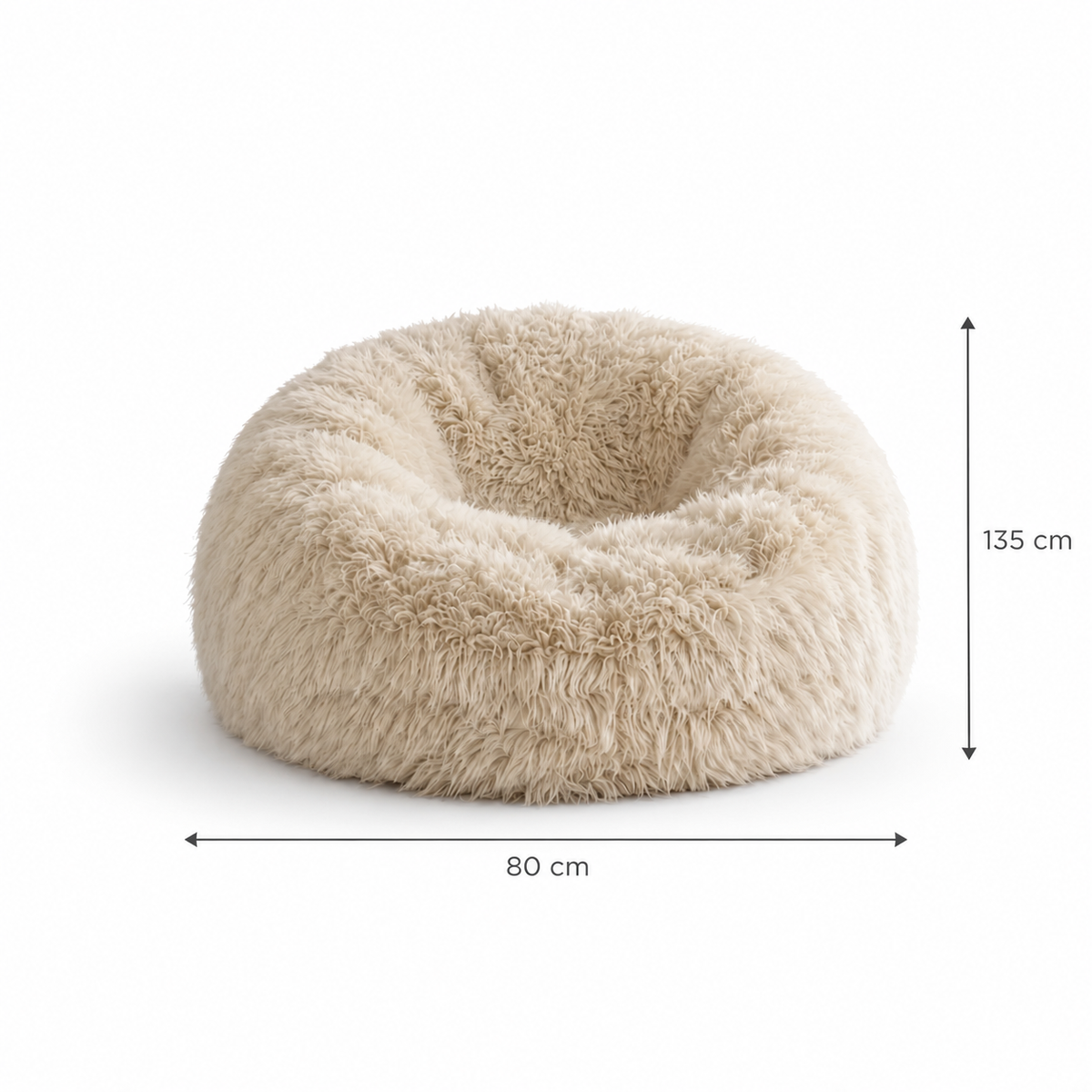 Pouf Fauteuil Adulte en Fourrure Longue, Assise Cocooning Cosy et Moelleuse pour Salon et Chambre – Le Nola