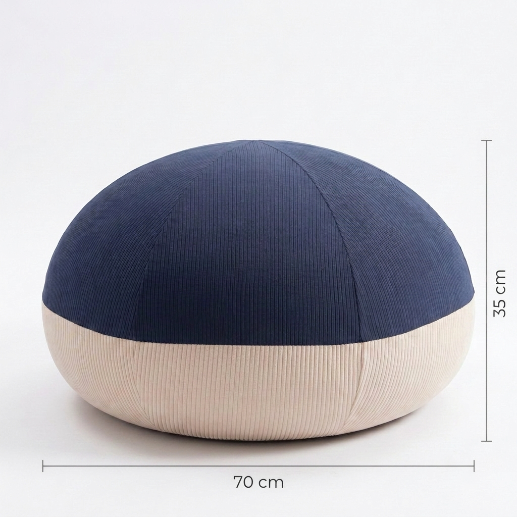 Pouf Salon Rond en Velours Côtelé – Fauteuil Cocooning Moelleux, Assise Basse Confortable et Design Le Numa