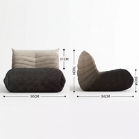 Fauteuil Pouf Géant Cocooning à Dossier Haut en Tissu Tricoté Premium, Fauteuil de Sol Design pour Salon et Chambre - Le Kori