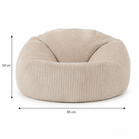 Pouf Poire Adulte en Velours Côtelé, Fauteuil Poire Enfant Déhoussable et Lavable, Assise Cocooning avec Dossier pour Salon Chambre et Bureau – Le Malo