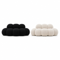 Canapé Pouf Nuage en Bouclé Épais, Assise Modulable Sculpturale Cocooning Design pour Salon – Le Awan
