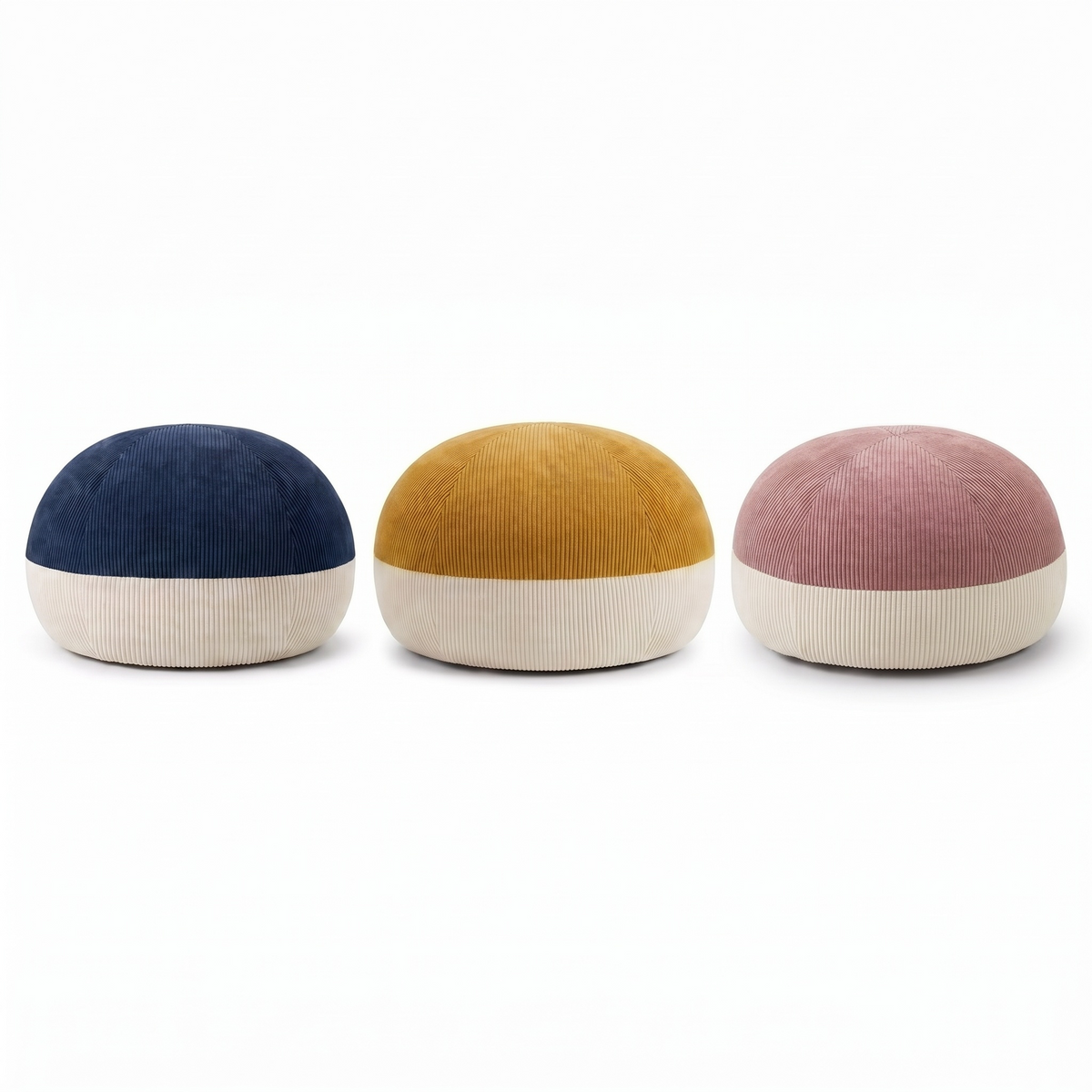 Pouf Salon Rond en Velours Côtelé – Fauteuil Cocooning Moelleux, Assise Basse Confortable et Design Le Numa