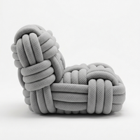 Pouf Salon Fauteuil Tressé Tricoté Épais Cocooning Chambre Déco - Le Naki