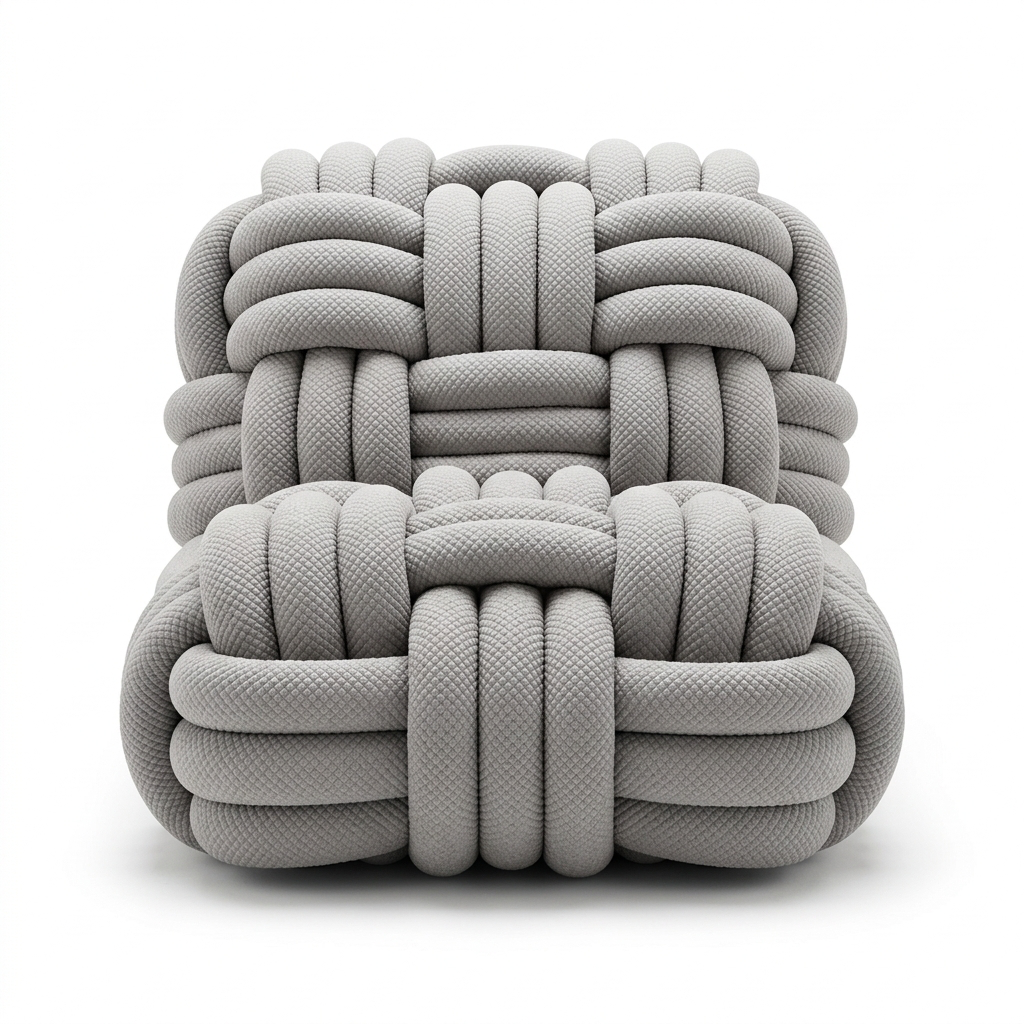 Pouf Salon Fauteuil Tressé Tricoté Épais Cocooning Chambre Déco - Le Naki