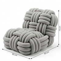 Pouf Salon Fauteuil Tressé Tricoté Épais Cocooning Chambre Déco - Le Naki
