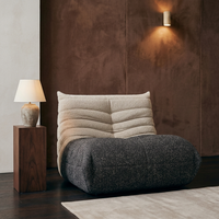 Fauteuil Pouf Géant Cocooning à Dossier Haut en Tissu Tricoté Premium, Fauteuil de Sol Design pour Salon et Chambre - Le Kori