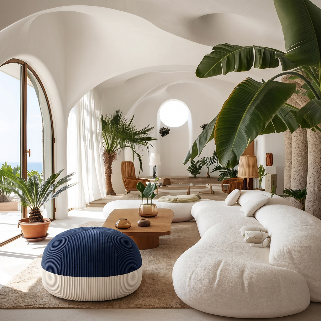 Pouf Salon Rond en Velours Côtelé – Fauteuil Cocooning Moelleux, Assise Basse Confortable et Design Le Numa